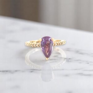 Anillos Mujer Piedra Lagrima Oro 10K