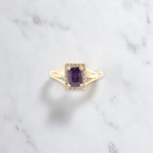 Anillos Mujer Piedra Cuadrada Oro 10K