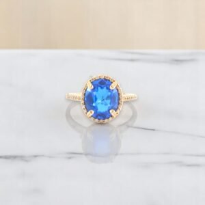 Anillos Mujer Piedra Obalo Oro 10K Moissanite Size Size 7.5 Weight 6.3g