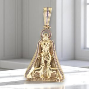 Dijes San Lazaro 10K Zirconias Weight 25.6g